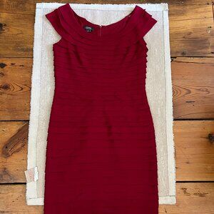 Dressbarn Collection Red Ruched Sheath Dress Size 8